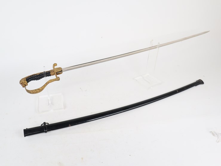 #29-•-#4337-•-pre-wwii-german-military-lion-head-officer's-sword-with-ruby-eyed-lion-by-rich-a.-herder-image-1