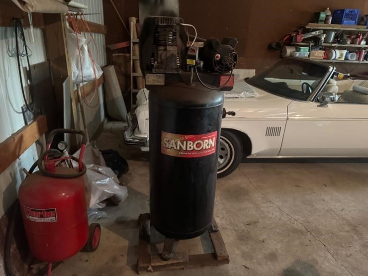 sanborn-60-gallon-upright-air-compressor---as-is-image-1