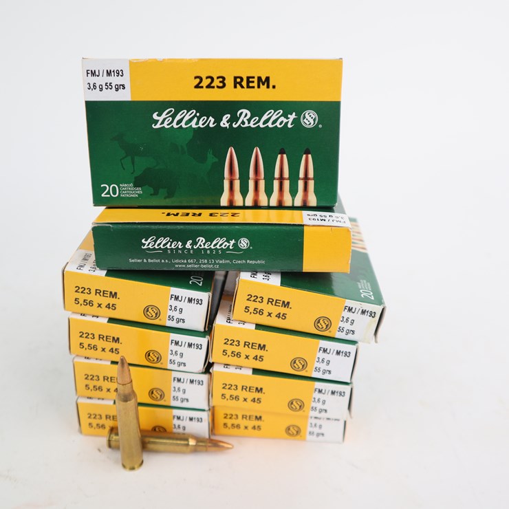 #93 • #4099 • (200rds) Sellier and Bellot 223 REM FMJ Ammunition