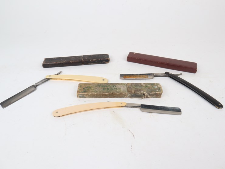 #28-•-#4257-•-(3)-antique-straight-razors-including-heinr-boker-&-co,-crown-&-sword,-and-geneva-cutlery-image-1