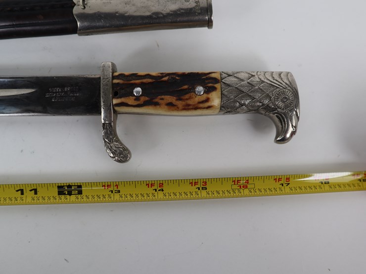 #84-•-#4277-•-wwii-german-police-dress-bayonet-with-stag-grip-13"-blade-and-17"-overall-length-image-7