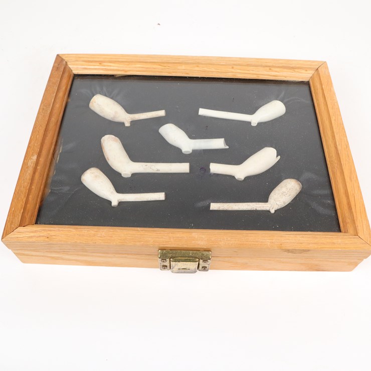 #37 • #4188 • (7) Framed Colonial Trade Pipes