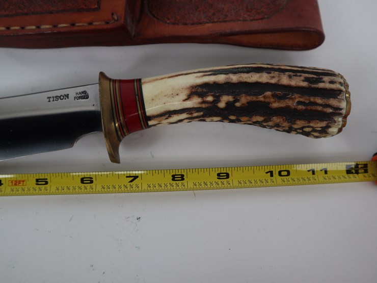 #34-•-#4247-•-bobby-tison-redbone-forge-custom-hunting-knife-with-leather-sheath-image-5