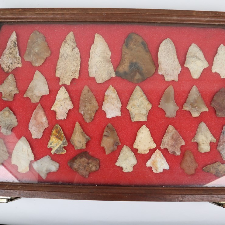 #61 • #4167 • (34) Framed Native American Artifacts