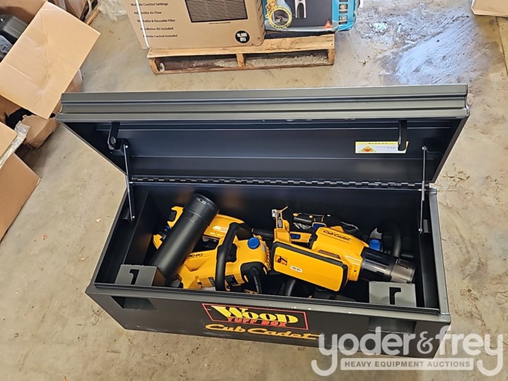 wood-tuff-tow-48"-box---7pcs-cub-cadet-tool-kit-hedge-trimmer-(ht24e),-cordless-chainsaw-(lb600e),-leaf-blower-(st15e)-string-trimmer-battery-charger-image-2