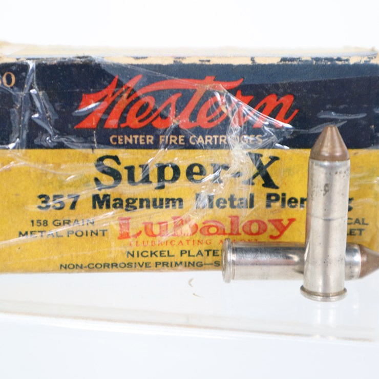 #41 • #4014 • (50rds) Vintage 1953 Western Super-X 357 Magnum Metal Piercing Ammo