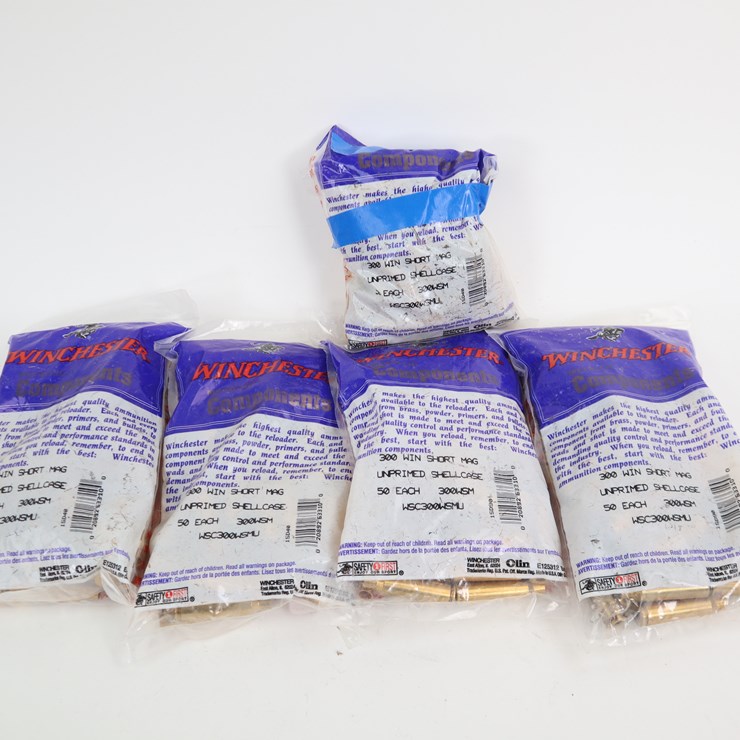 #89 • #4089 • (Approx 250rds) Winchester 300WIN Short Mag Unprimed Brass Shellcases