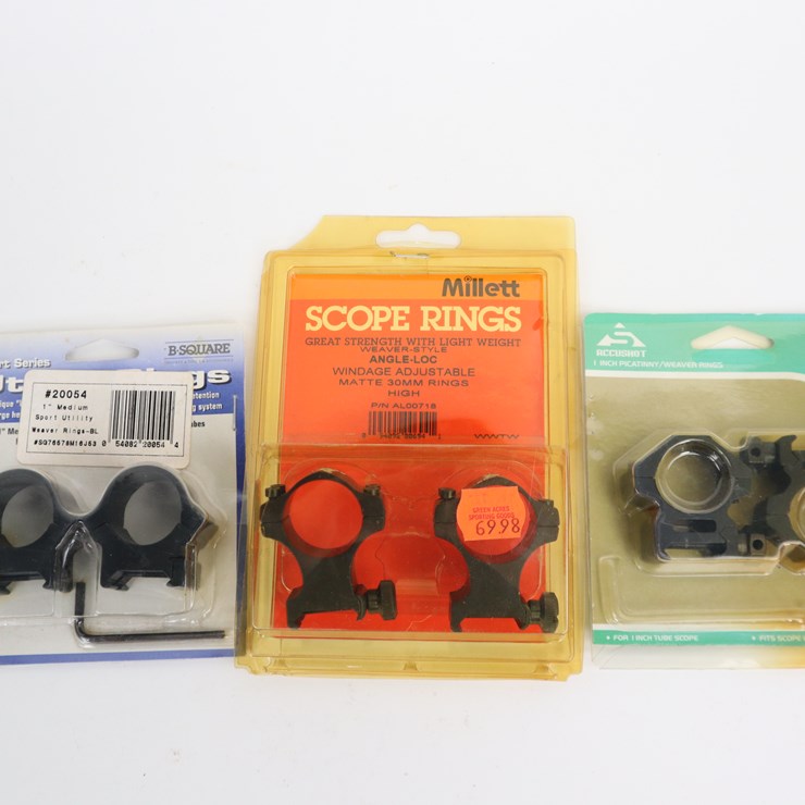 #52 • #4057 • (3) Weaver Style Scope Mounting Rings UTG Millett and B Square