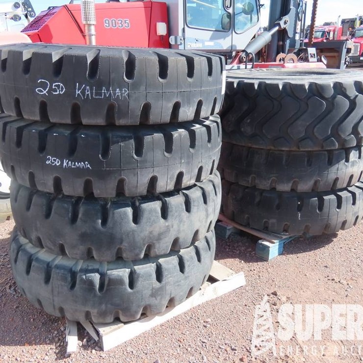 (4-53) (7) KALMAR 20.5R25 & 14.00-24 Tires. Locate