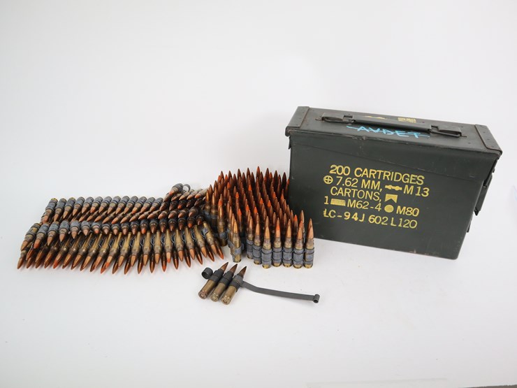 #88-•-#4073-•-(approx-200rds)-linked-.308-7.62\ufffd51-ammunition-belts-with-tracer-rounds-and-ammo-can-image-1