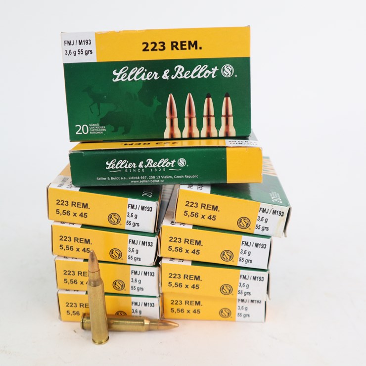 #94 • #4100 • (200rds) Sellier and Bellot 223 REM FMJ Ammunition