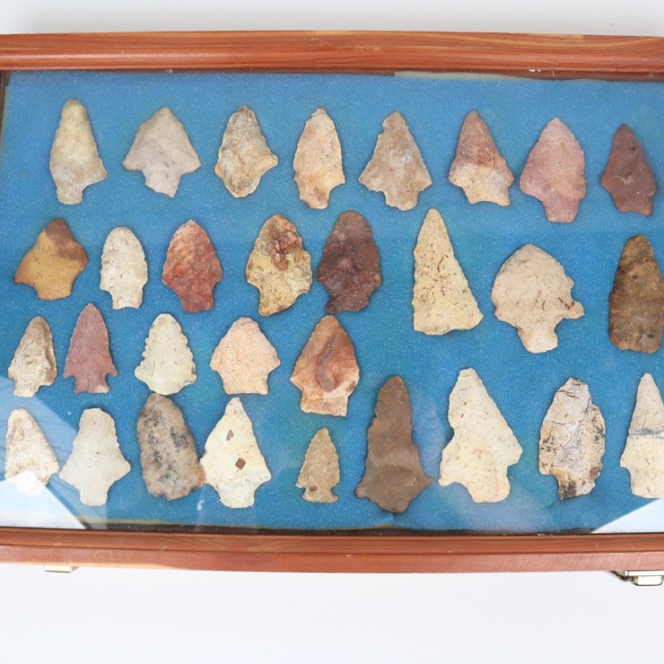 #60 • #4166 • (30) Framed Native American Artifacts