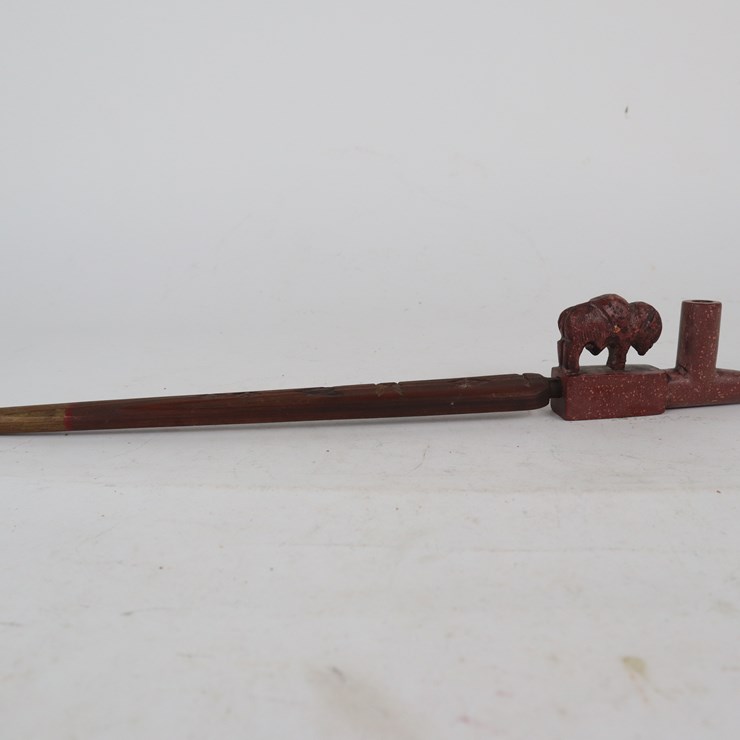 #40 • #4303 • 15" Modern Clay Trade Pipe Relic by George LaBonte