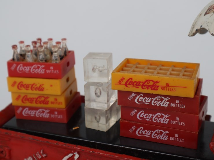 #103-•-#4202-•-vintage-coca-cola-14-bottles-horse-drawn-wagon-die-cast-collectible-image-2