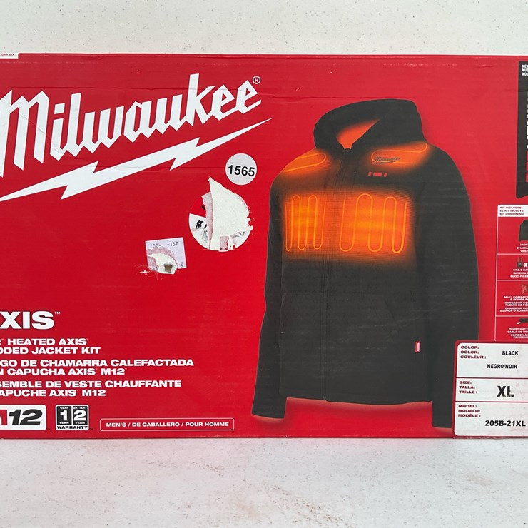 #1565 • Milwaukee M12™ Heated AXIS™ Hooded Jacket (XL) Black