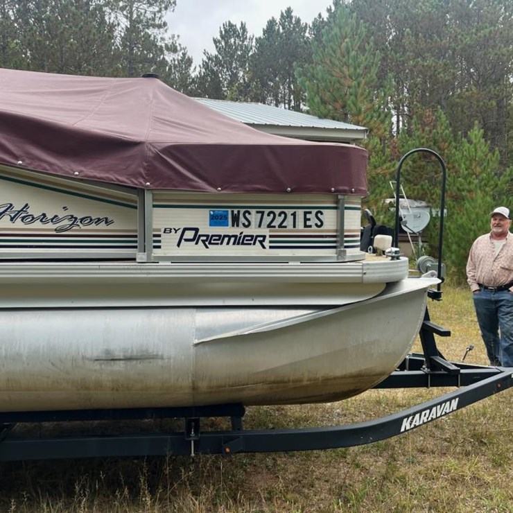 #1044 • 2015 Premier Horizon Pontoon Boat W/ Trailer