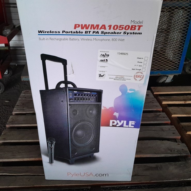 LOT#-740-PYLE PWMA 1050BT WIRELESS PORTABLE PA SPEAKER SYSTEM