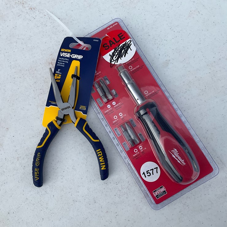 #1577 • Long Nose Pliers And Screw Driver