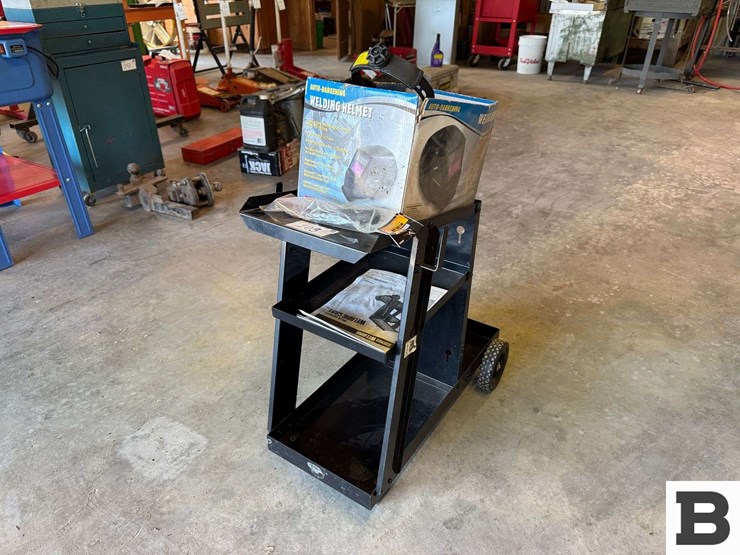 100lb-welding-cart-and-auto-darkening-welding-helmet-image-1
