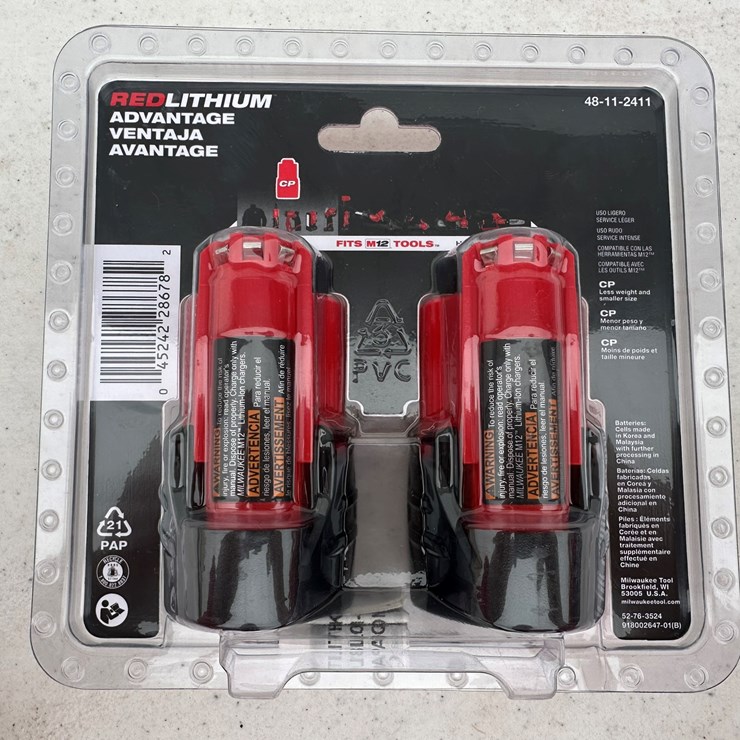 #1596 • Milwaukee M12 CP1.5 Batteries (2 Pack)