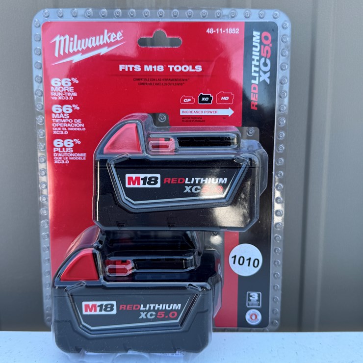 #1010 • Milwaukee M18™ REDLITHIUM™ XC5.0 Extended Capacity Battery Two Pack 48-11-1852