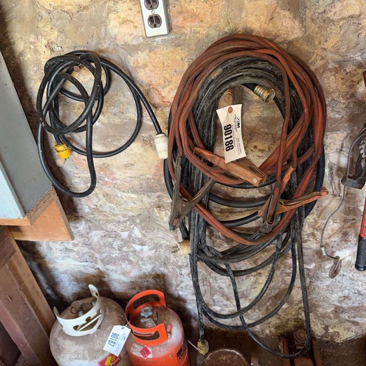 Jumper cables, electrical cords, garden hose
