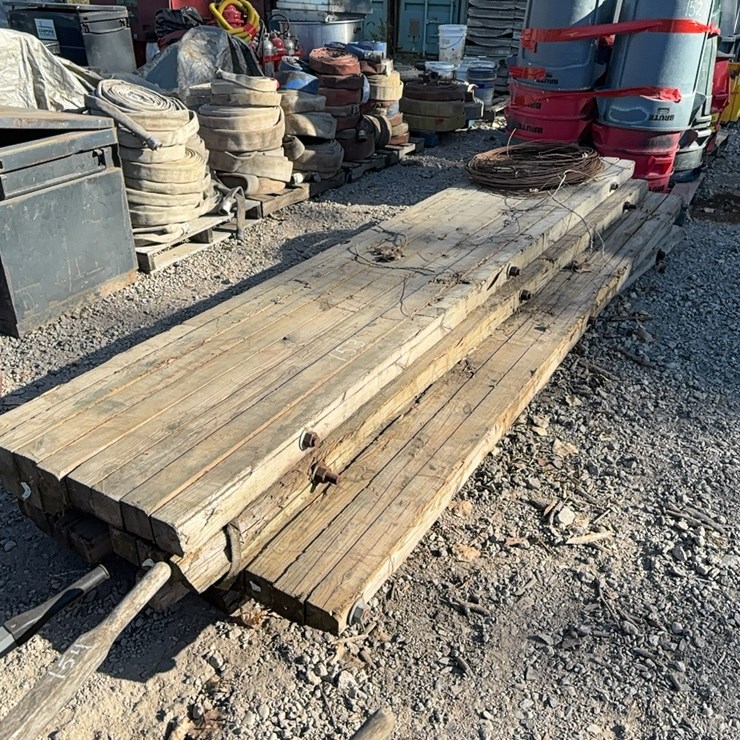 (5) 12FT. x30IN.x4IN. TIMBER CRANE MATS SUPPORT EQUIPMENT