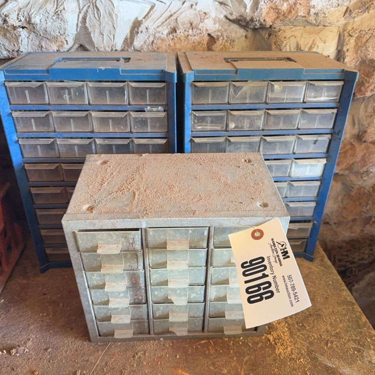 (3) Hardware organizers with contents