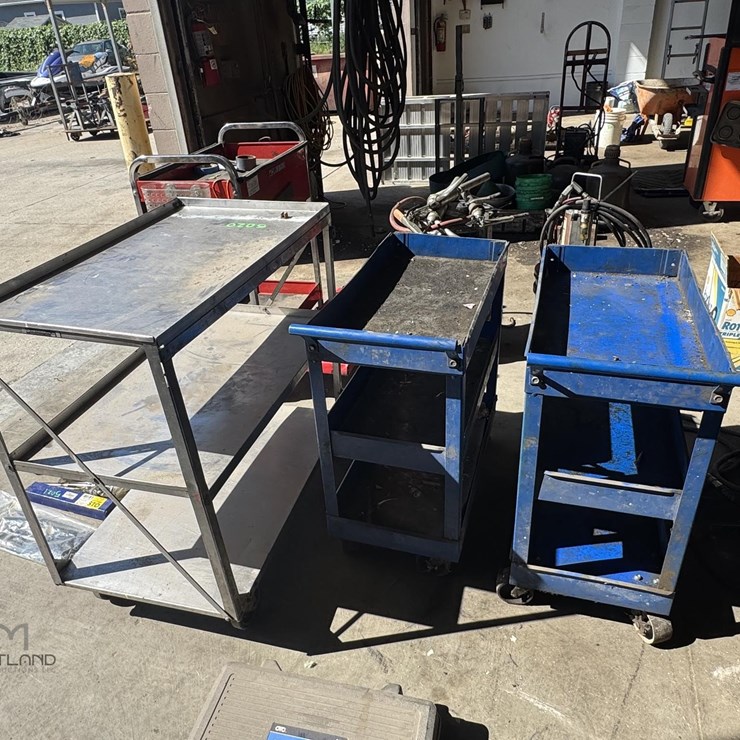LOT OF (3) SHOP UITILITY CARTS LOT OF (3) SHOP UITILITY CARTS