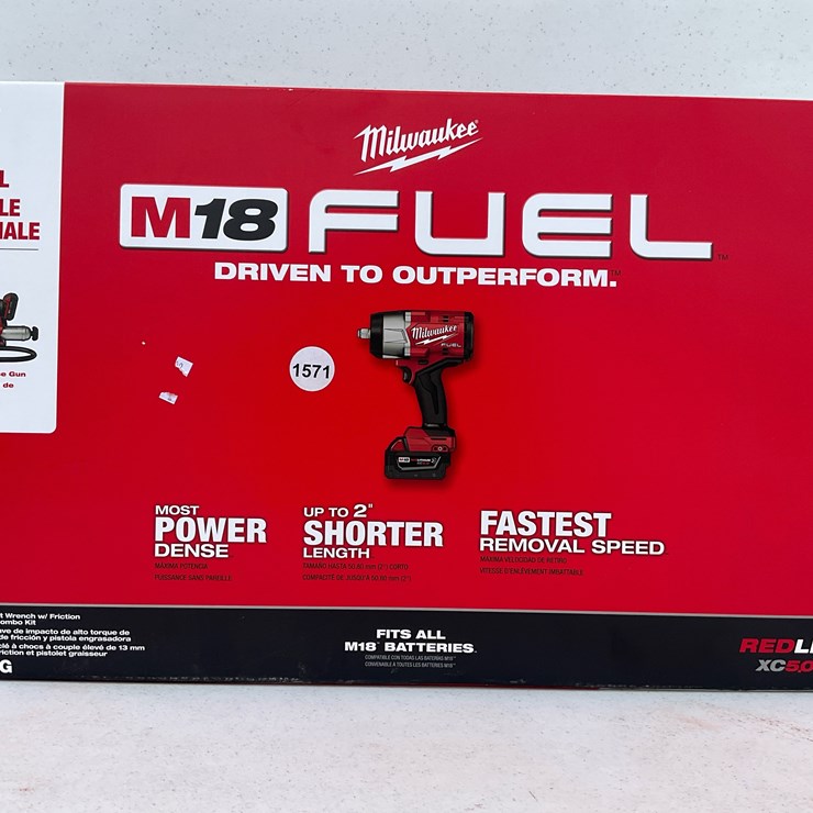 #1571 • Milwaukee M18 FUEL™ 1/2" High Torque Impact w/ Friction Ring & Grease Gun Combo Kit
