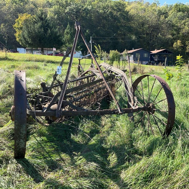 Steel Wheel Side Bar Rake, Located Field