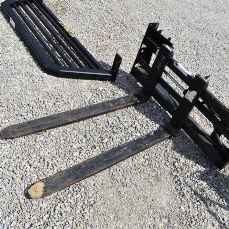 AGT Skid Steer Pallet Forks, 48" Forks, 4,000 lbs Capacity, Serial 2076