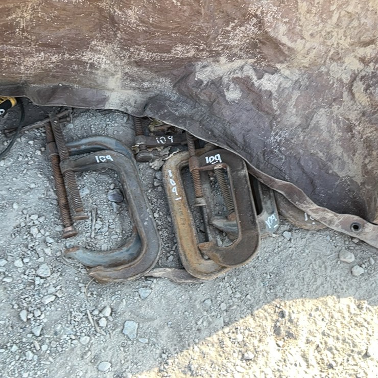 (8) C-CLAMPS UP TO 8IN. SUPPORT EQUIPMENT