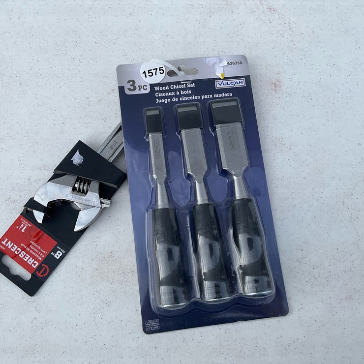 #1575 • Chisel Set And 8 inch Crescent Wrench