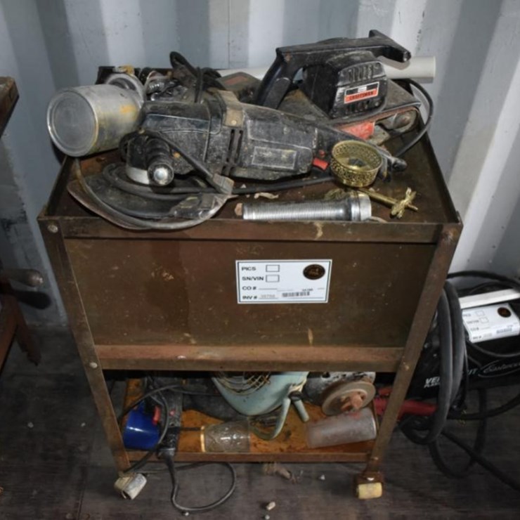 Mixed Lot of Power Tools Rolling Cart