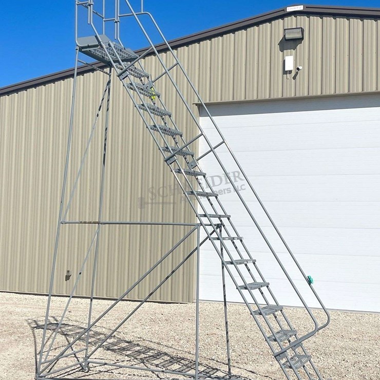13' rolling steel utility stairs