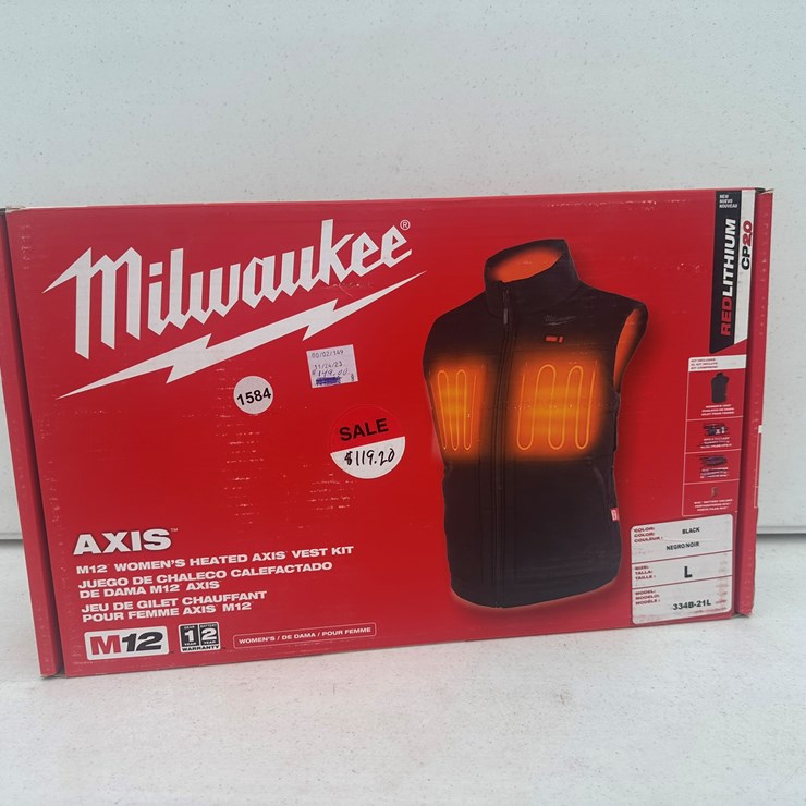 #1584 • Milwaukee M12™ Women's Heated AXIS™ Vest (Black) Large