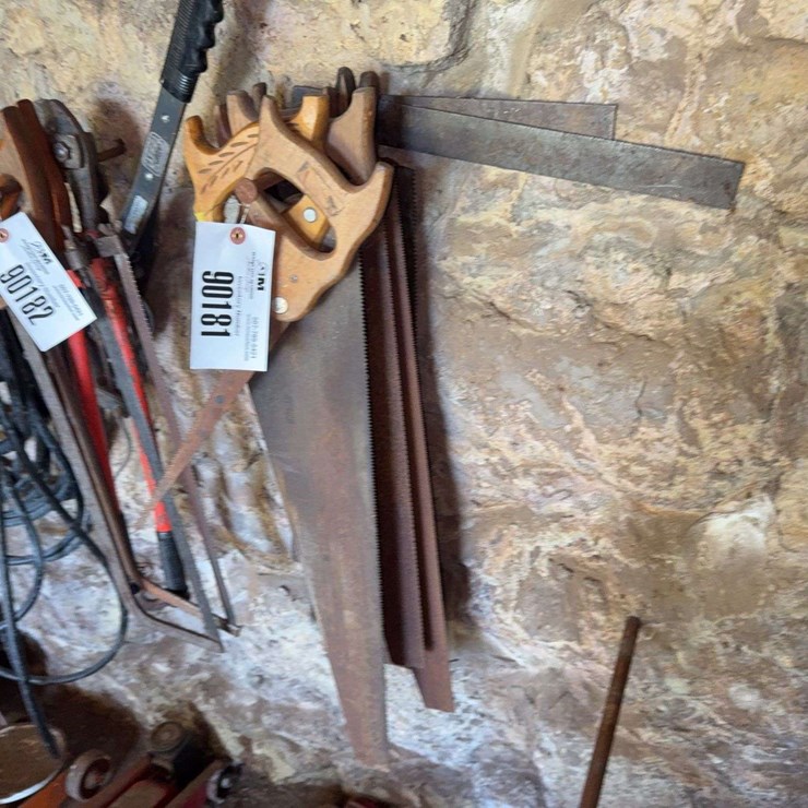 Hand saws, squares