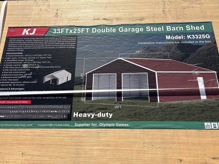 #98-•-33’x25’-double-garage-/-shed-kit-image-2