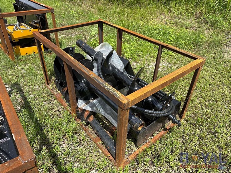2025-cfg-ssecag-y-hydraulic-auger-skid-steer-attachment-with-bits-image-1
