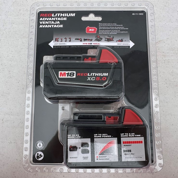 #1597 • Milwaukee M18 XC5.0 Batteries (2 Pack)