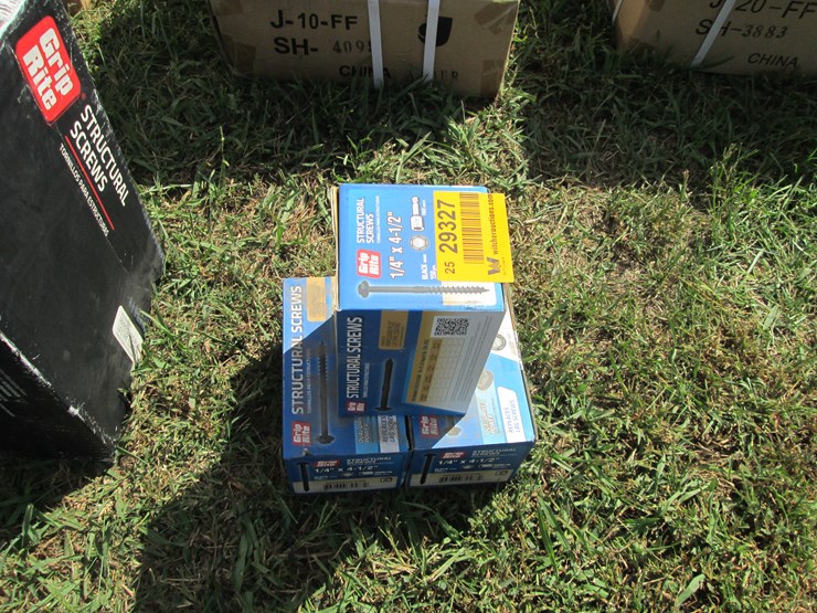 #29327-•-lot-of-(3)-1/4"x4-1/2"-structural-screws-image-1