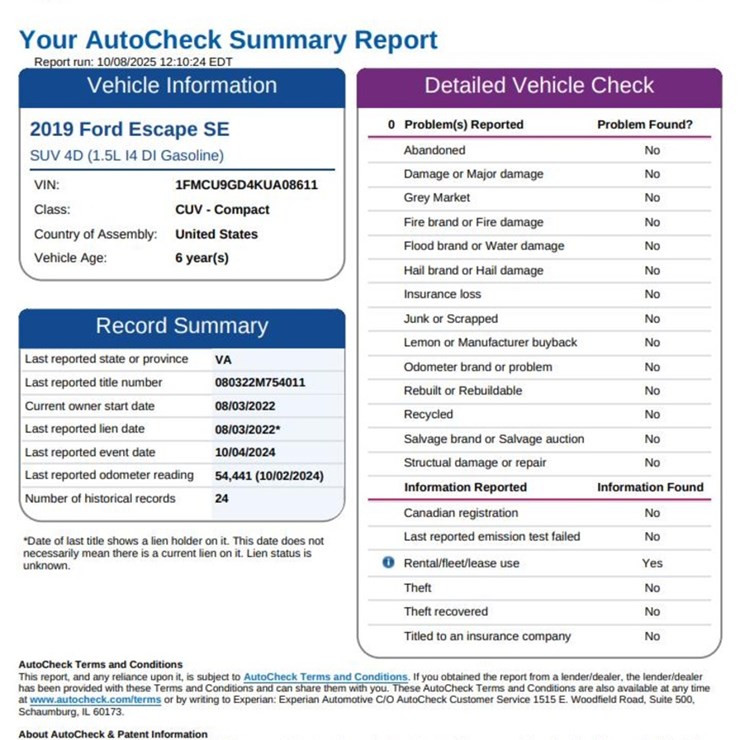 2019 FORD ESCAPE SE
