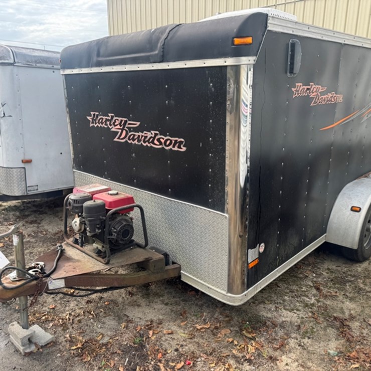 2005 PACE ENCLOSED TRAILER, REAR RAMP DOOR 12' X 7' VIN 4FPUB12245G100014 GENERATOR AND ROOF MOUNT