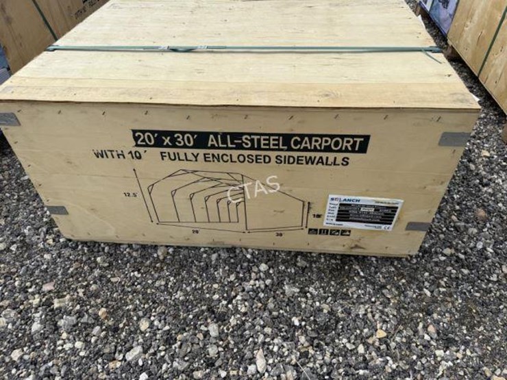 #88-•-20'-x-30'-all-steel-carport-w/-enclosed-side-walls-image-2