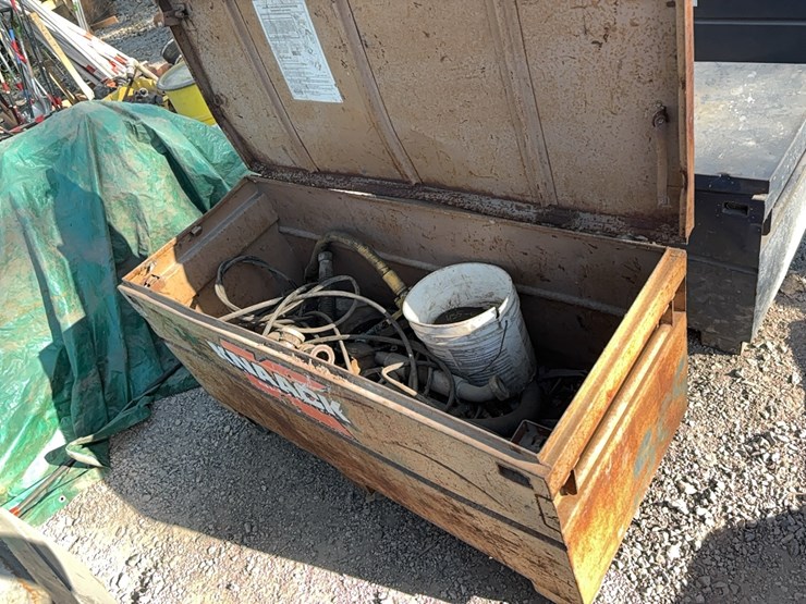 knaack-job-box-with-contents:-misc-hydraulic-lines-support-equipment-image-1