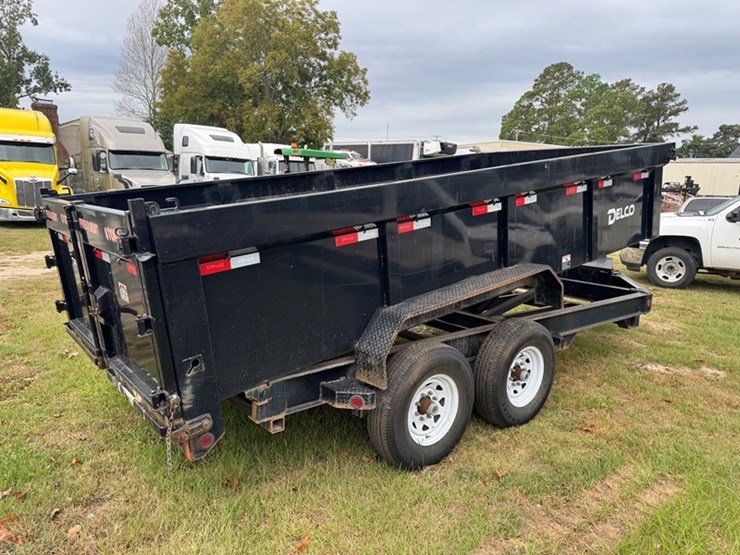 2023-delco-16'hydraulic-dump-trailer,-(2)-7k-axles-scissors-lift,-dual-function-tailgate,-tarp-syste-image-3
