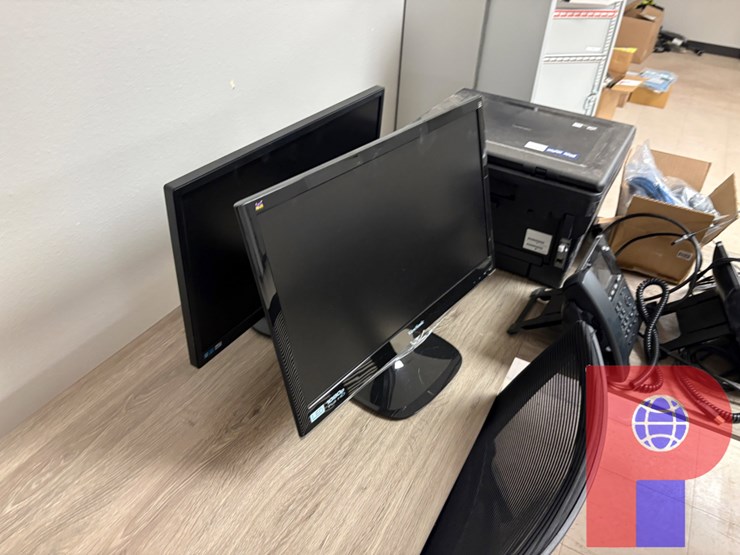 5’-x-5’-l-shaped-desk-w/-computer-screens,-printers,-phones-image-3