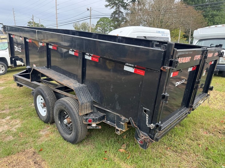 2023-delco-16'hydraulic-dump-trailer,-(2)-7k-axles-scissors-lift,-dual-function-tailgate,-tarp-syste-image-4
