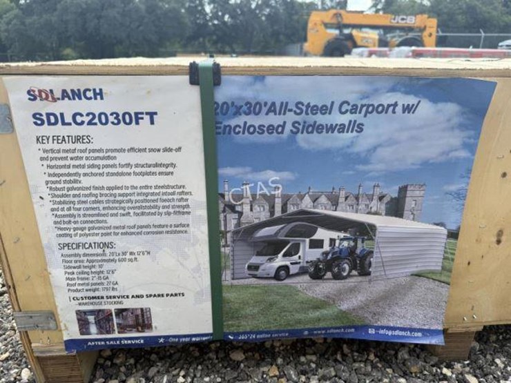 #89-•-20'-x-30'-all-steel-carport-w/-enclosed-side-walls-image-4